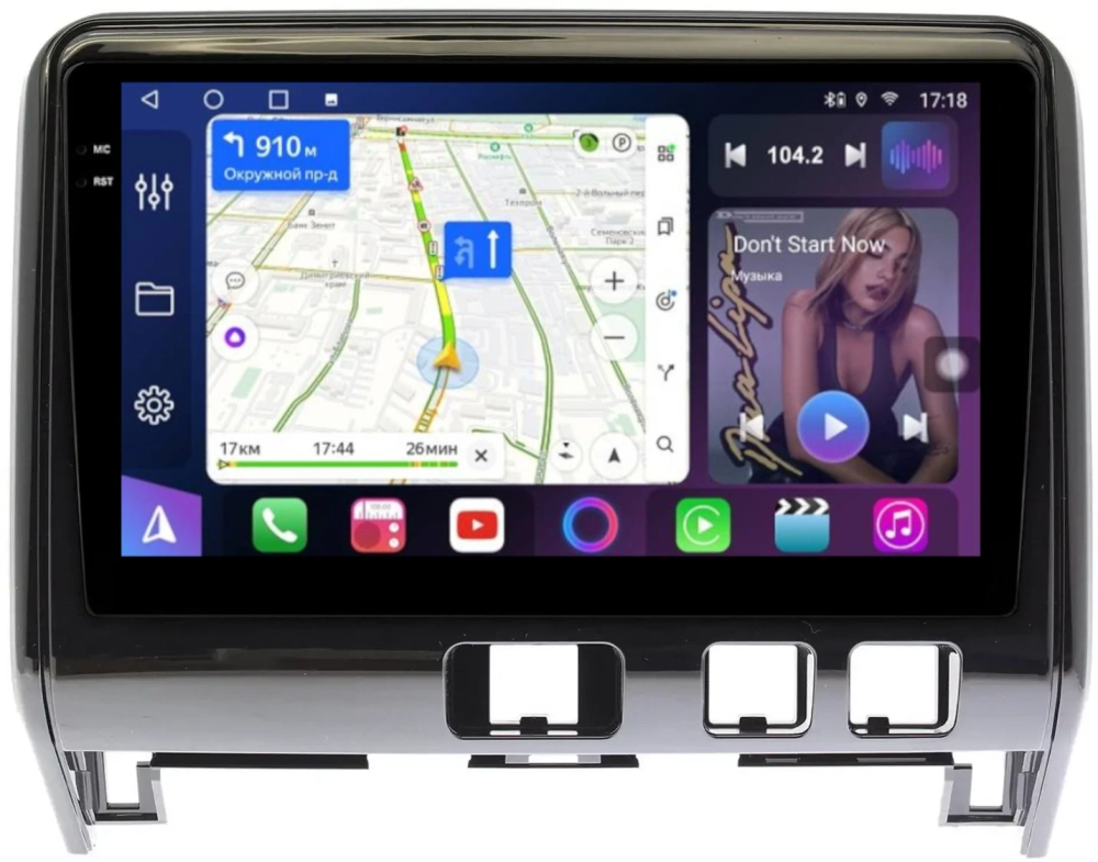 Магнитола для Nissan Serena C27 2016-2019 (рамка глянцевая) - FarCar 9541BL монитор 10.36" QLED на Android 14, TS18, CarPlay, 4G SIM-слот