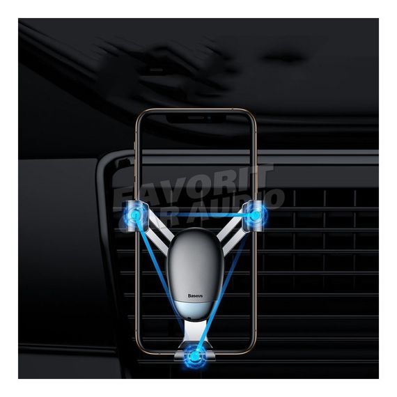 Держатель Baseus Mini gravity металл воздуховод шарнир черный