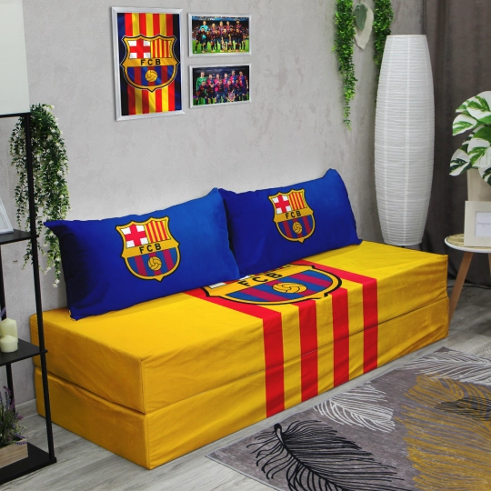 Бескаркасный диван кровать раскладной "FC Barcelona - ФК Барселона"