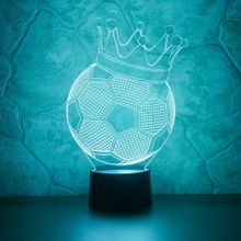 Ночник детский 3D Светильник Футбольный мяч с короной