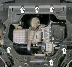 Защита стальная 2 мм двигателя и кпп для DFSK 500 Motodor.78608