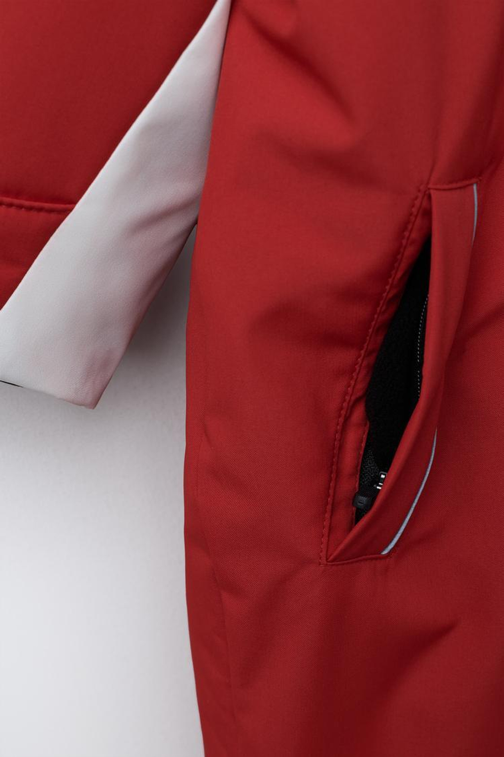 ZARA ДЛИННЫЙ КОМБИНЕЗОН COLOR BLOCK WATER RESISTANT И WINDPROOF, КРАСНЫЙ