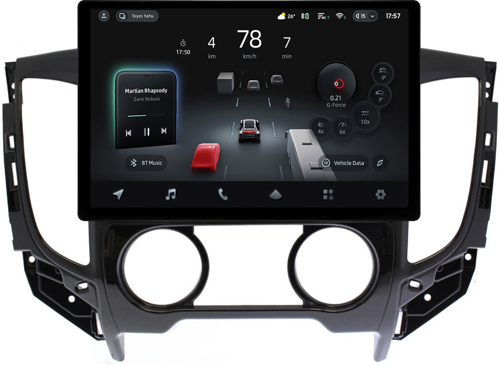 Магнитола для Mitsubishi L200 5 2015-2024 (кондиционер), FIAT Fullback - Teyes CC4-PRO монитор 13" 2K QLED на Android 13, Snapdragon 778G, 8+128, AI, CarPlay, DSP, 4G SIM-слот