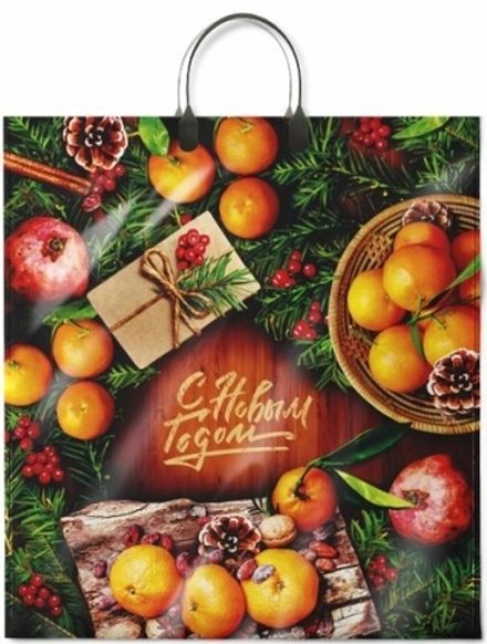 Новогодние пакеты "Вкусный праздник" 40х44+10см 100мкм (10/100шт)