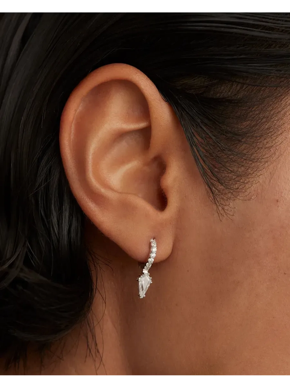 Одиночная серьга Manila Серебро 925 пробы покрытое родием