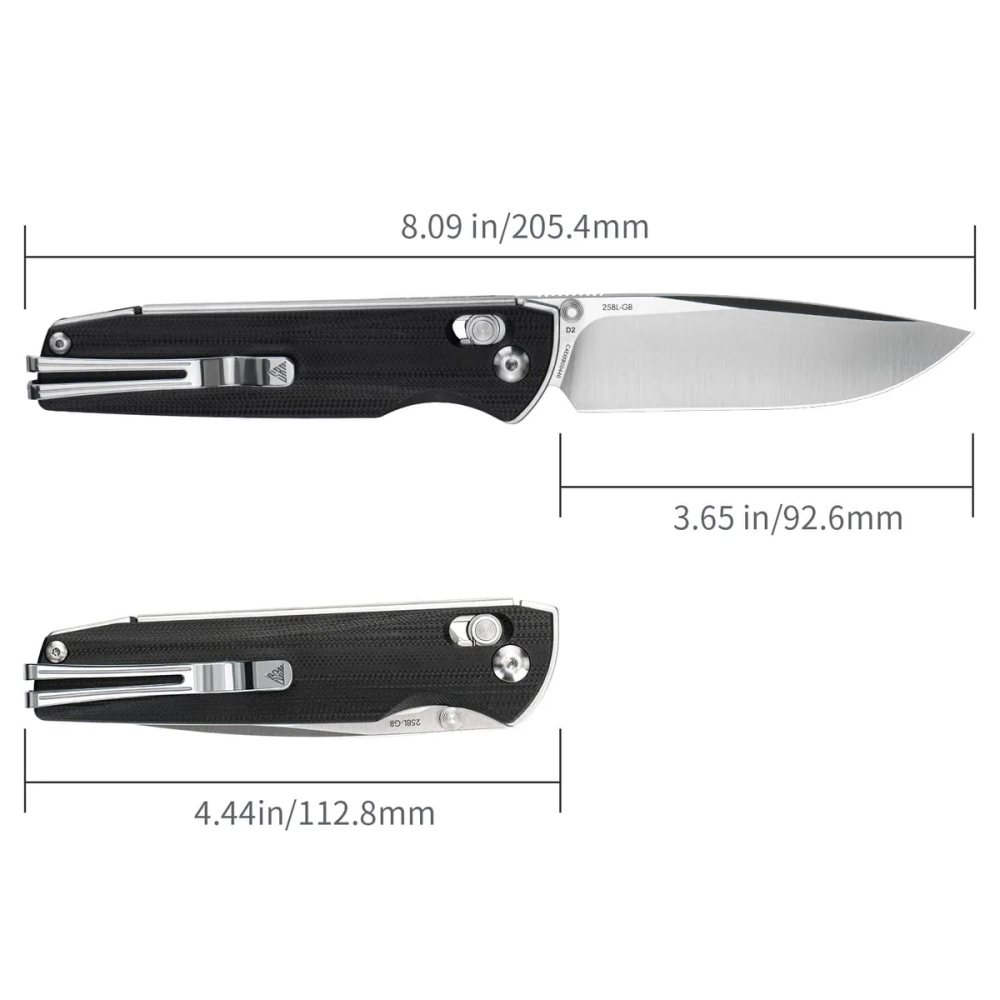 Нож складной SRM 258L-GB Terrier Satin (D2, Black G10)