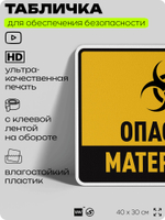 Табличка для обеспечения безопасности "Опасные материалы", для производства, предприятия, организаций, 40х30 см, Silver Plane x Айдентика Технолоджи
