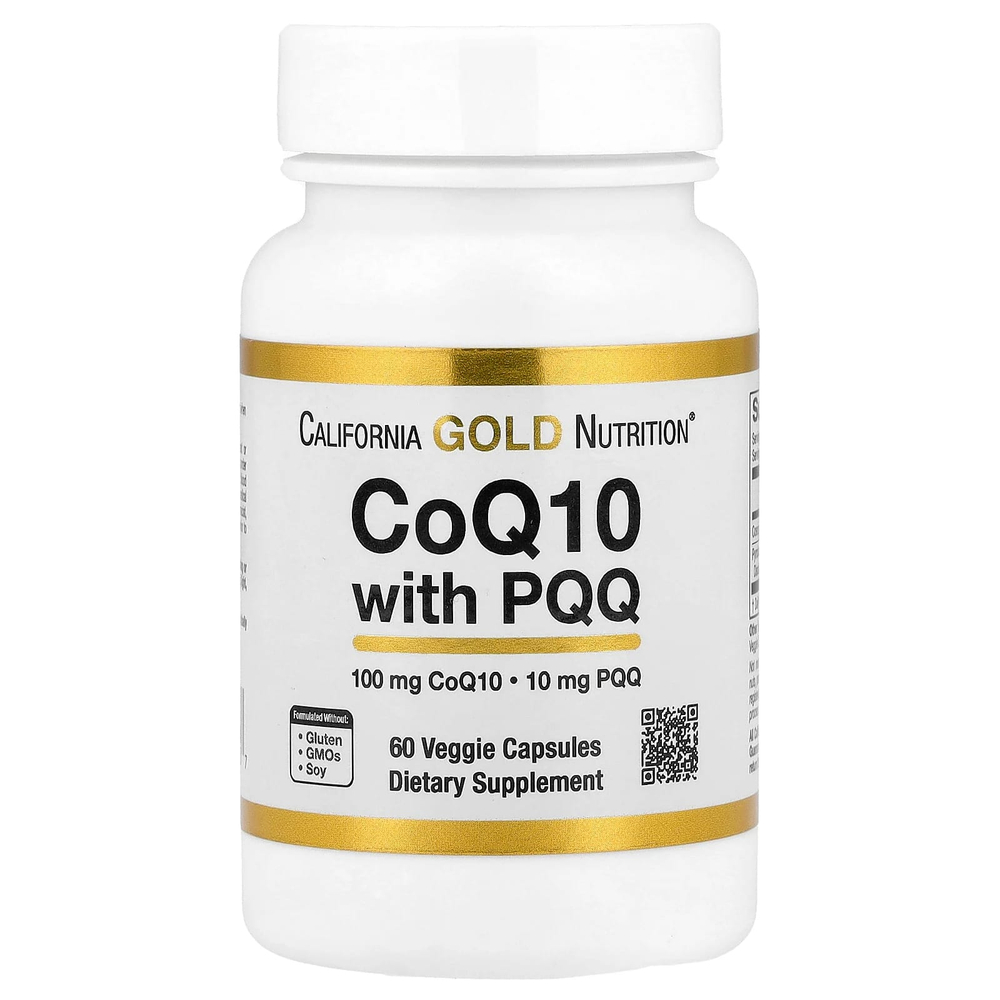 California Gold Nutrition, коэнзим Q10 с PQQ, 60 растительных капсул