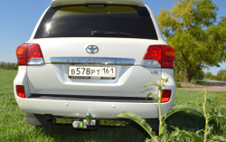 Фаркоп Лидер-Плюс для TOYOTA LAND CRUISER 200 2007-/ LEXUS LX 570 2007-,LX 450d 2015- (C НЕРЖ. ПЛАСТИНОЙ) с электрикой (Smart) и сертифкатом в комплекте арт.(T110-F(N))