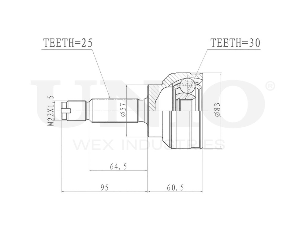 ШРУС внешний UNIO CVJ-20130