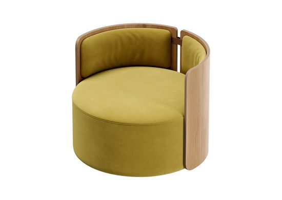 Кресло крутящееся Lagom 800 цвет янтарный FiberGuard/натуральный дуб