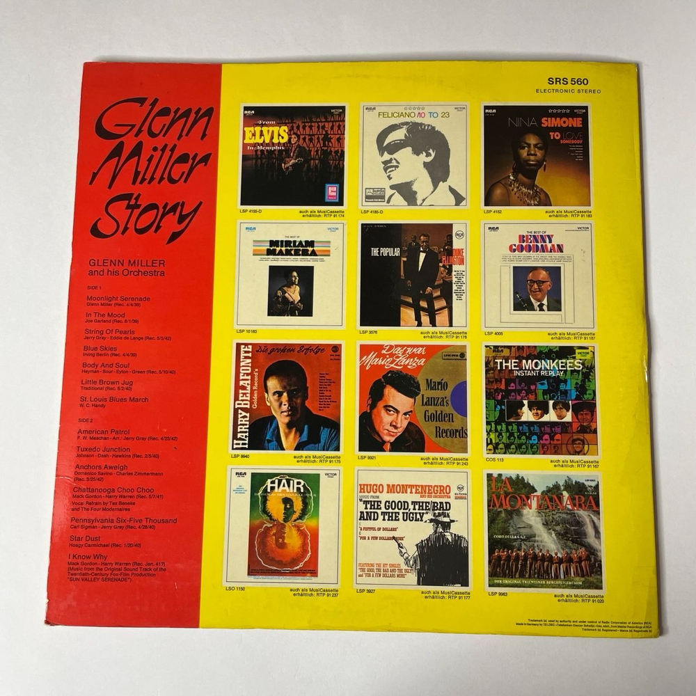 Винтажная виниловая пластинка LP Glenn Miller And His Orchestra Гленн Миллер (Germany 1975)