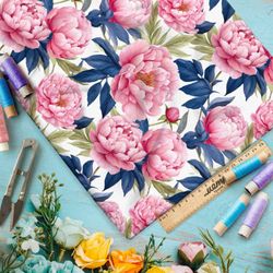 Ткань премиум Оксфорд 600D выразительные пионы