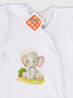 Комбинезон с кнопками по диагонали швы наружу, с царапками Малыши 1558 бежевый (Размер: 62)