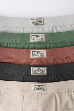 ZARA НАБОР ИЗ ПЯТИ ТРУСОВ-БОКСЕРОВ С ЛОГОТИПОМ, РАЗНОЦВЕТНЫЙ