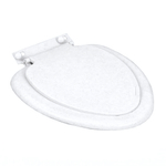 Сиденье для унитаза с планкой цвет белый мрамор в индивид. термоупаковке