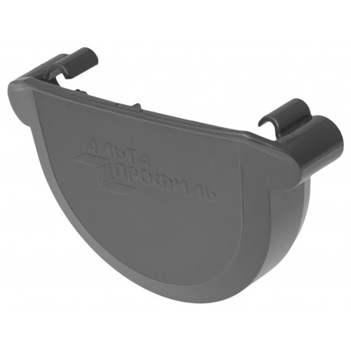 Заглушка желоба ПВХ Альта-Профиль Элит Графит 125 мм