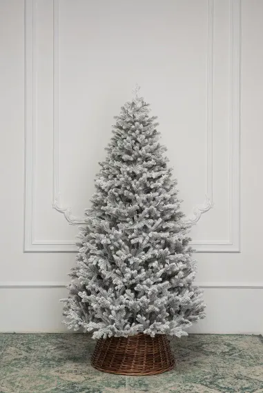 Искусственная елка Алтайская заснеженная 180 см., 330 теплых-белых Led ламп, 100% литая хвоя, ЕлкиТорг (203180)