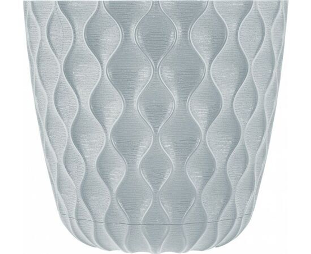 Горшок для цветов с поддоном Wave, 2,5 л, d 17,5 см, цвет серый