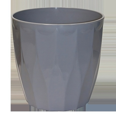 Горшок для цветов пластиковый 4,5л d-20см «Флюте» со вставкой серый шёлк