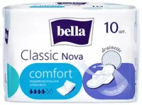 Прокладки Bella Classic Nova Comfort, без ароматизаторов, с крылышками 10 шт.