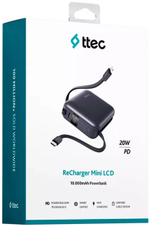 Внешний аккумулятор TTEC ReCharger Mini LCD 10000 мАч черный