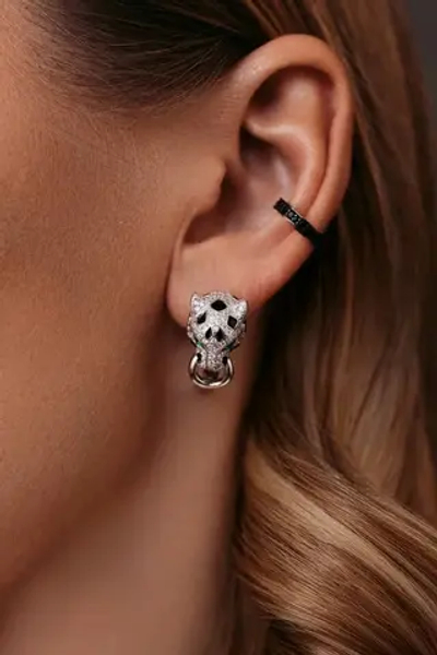 Серьги "Пантеры" с россыпью циркония