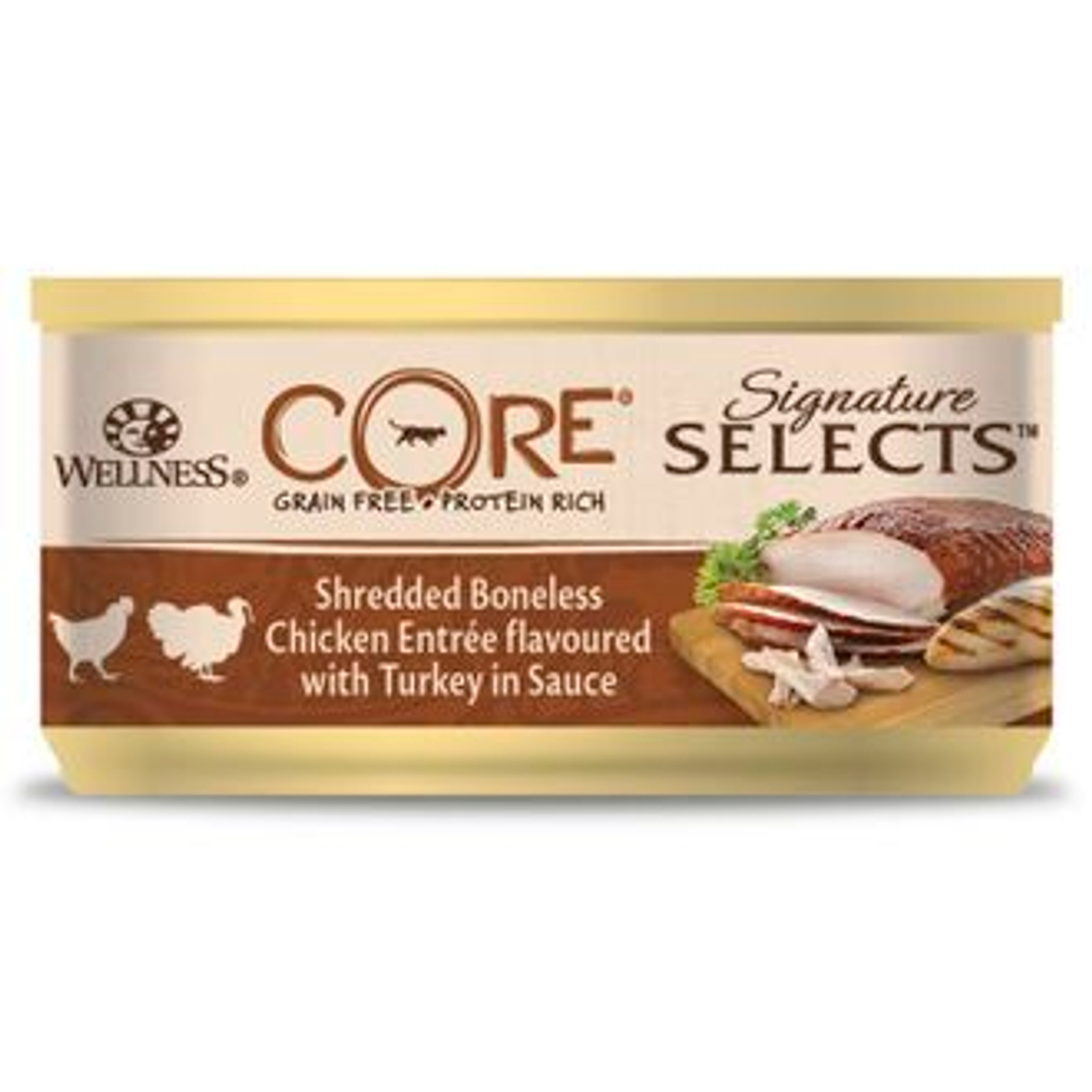 CORE SIGNATURE SELECTS консервы для кошек курица с индейкой в виде фарша в соусе 79 г
