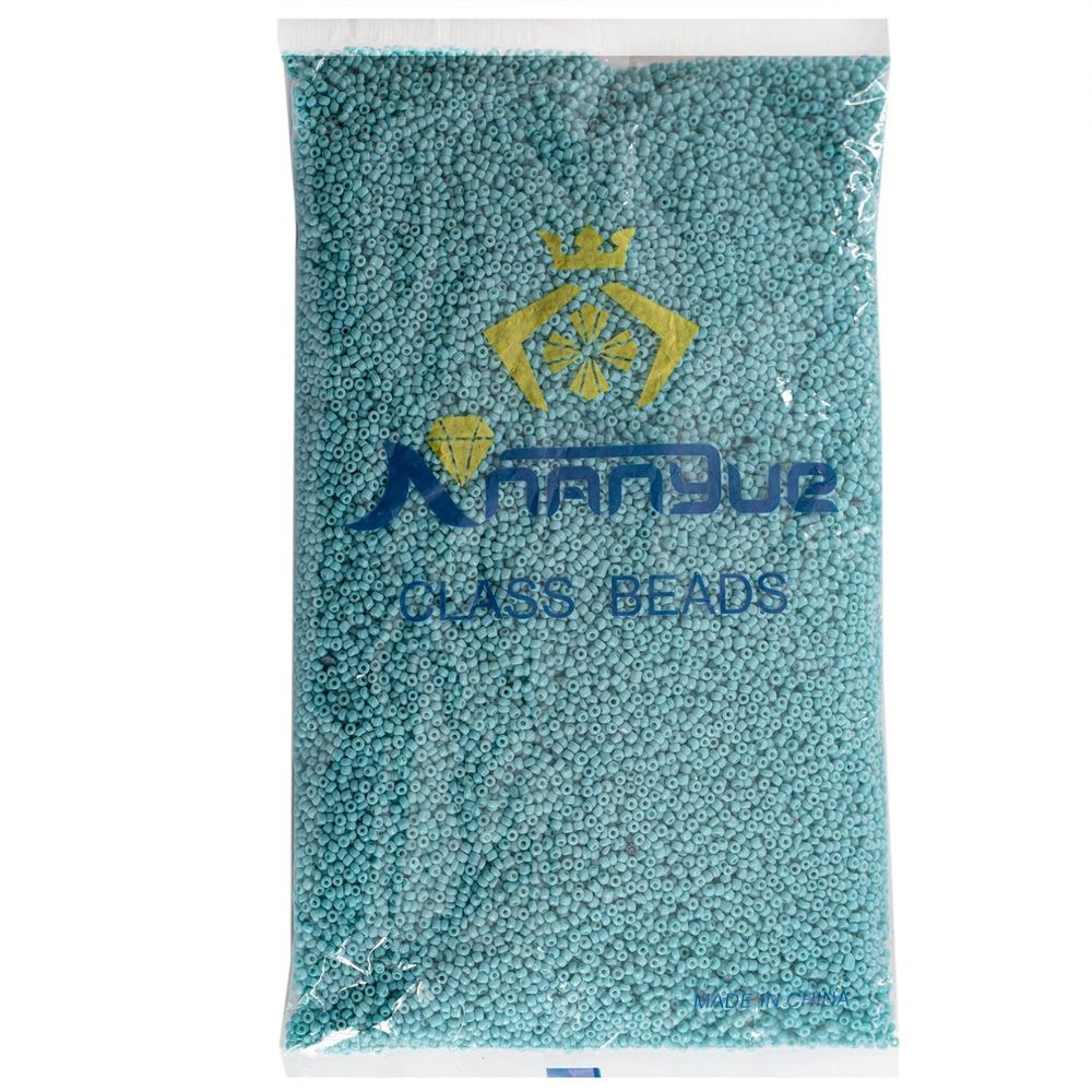 Бисер Alingar размер №12 вес 450 гр., бирюзовый глянец, непрозрачный, пакет Бисер Alingar размер №12 вес 450 гр., бирюзовый глянец, непрозрачный, пакет