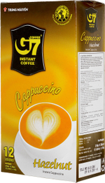 Вьетнамский растворимый кофе 3 в 1 G7 Капучино Лесной орех (Hazelnut) Trung Nguyen, 216г - 12 пак