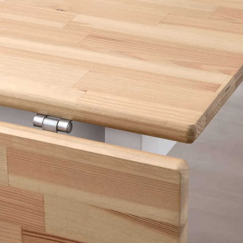 Стол с откидной столешницей- IKEA PINNTORP, 67/124х75х75 см,  ПИННТОРП ИКЕА, светло-коричневый/белый