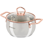 Кастрюля нерж, 1.8 л, крышка стекло, Daniks, Карлин, GS-01332G-16, индукц