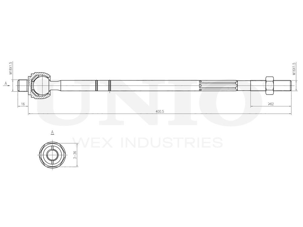 Тяга рулевая UNIO SSP-30067