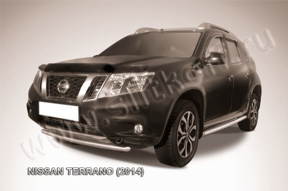 Защита переднего бампера (нержавейка) Nissan Terrano (2014-2023) d42