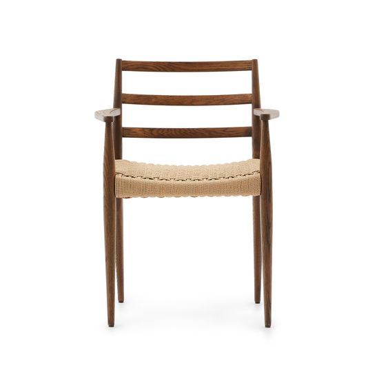 Analy Стул из массива дуба с отделкой под орех и сиденьем из веревки