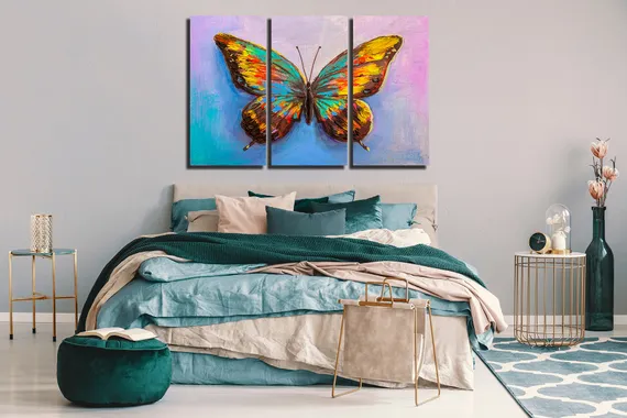 Модульная картина "Бабочка маслом"