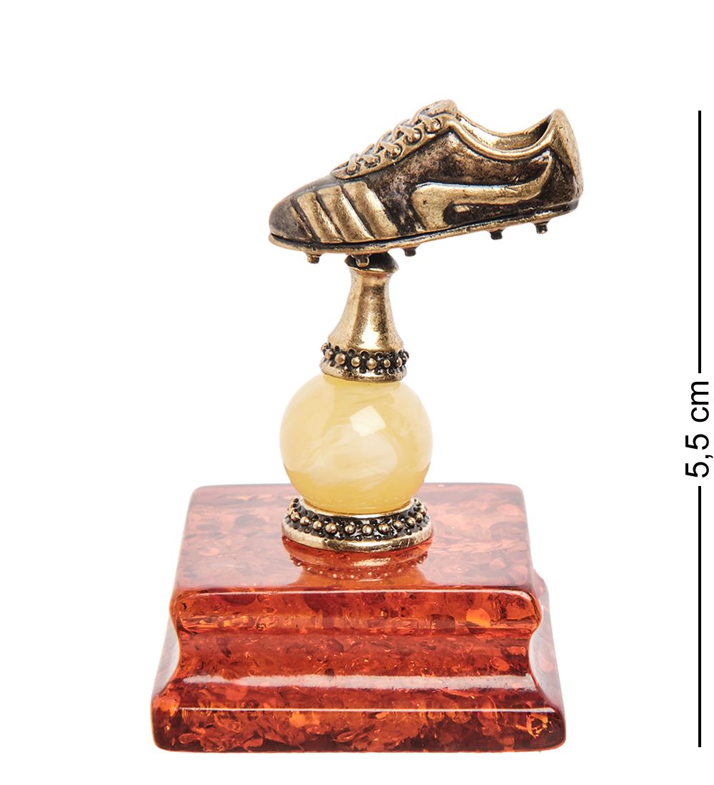Народные промыслы AM-1844 Фигурка «Футболльная бутса» (латунь, янтарь)