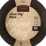 Сковорода алюминий, 24 см, антиприг, Гурман, HomeChef, Black, индукц