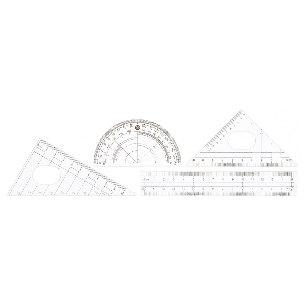 Готовальня Basir 7 предметов в пластиковом футляре, серия "Лапки", циркуль с запасными частями + набор пластиковых линеек