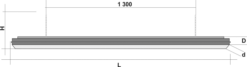 Лампа Evolution 4 секции ясень (ширина 600) (№11,фурнитура золото)