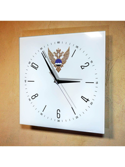 Настенные часы "Эмблема Росгидромета 02 04" Декор для дома, подарок