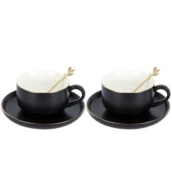 Чайный набор 4пр. с ложками "Royal line. Night" (2 персоны) v=350мл. (подарочная упаковка)