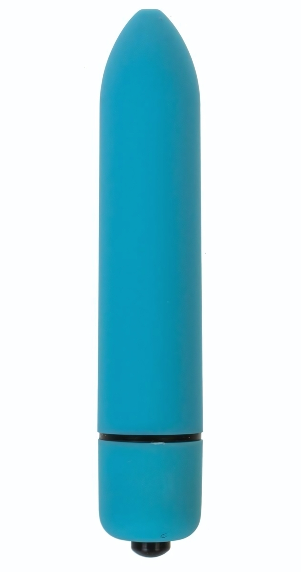 Голубая вибропуля с заострённым кончиком - 9,3 см. (Цвет: голубой)