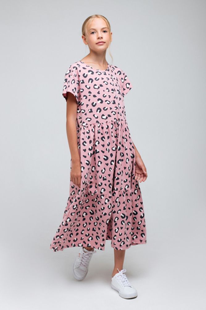 КБ 5758/розовый зефир,леопард к74 платье для девочки.