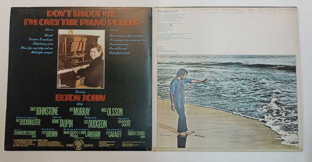 Винтажная виниловая пластинка LP Elton John Dont Shoot Me Im Only The Piano Player (UK 1973)