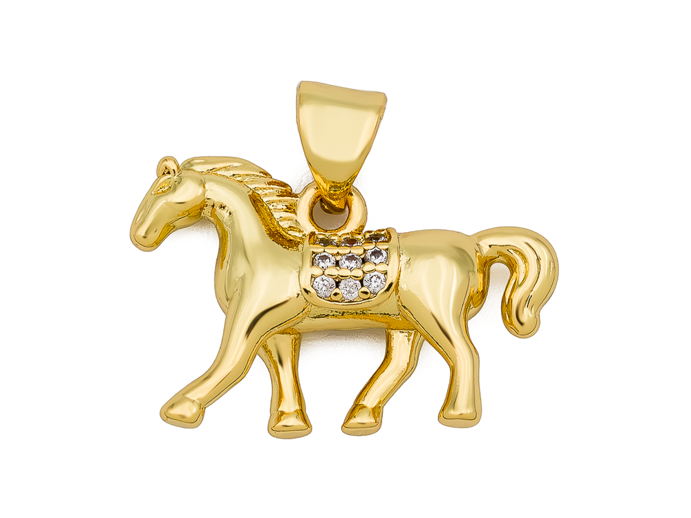 Подвеска "Лошадь" со стразами 13мм
