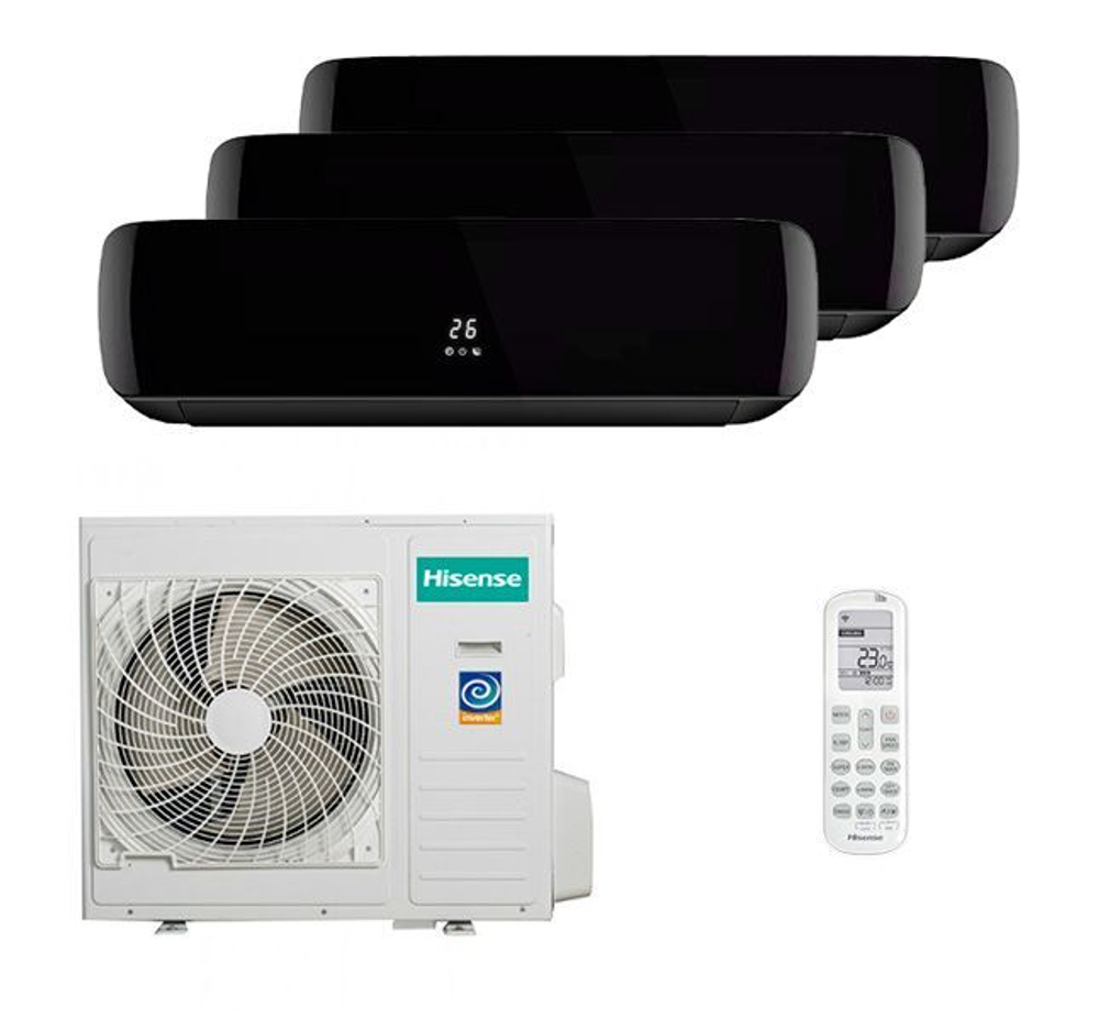 Мульти сплит-система Hisense на 3 комнаты (25+25+25 кв.м.) Black