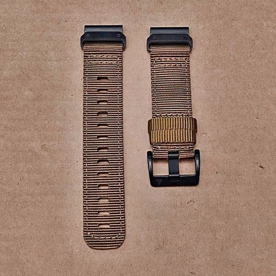 Ремешок тактический Tactix 22 мм. для Garmin Fenix 7 / 6 / 5, Forerunner 935 / 945 / 955, instinct, instinct 2, Epix Gen 2  нейлоновый быстросъемный на застежке