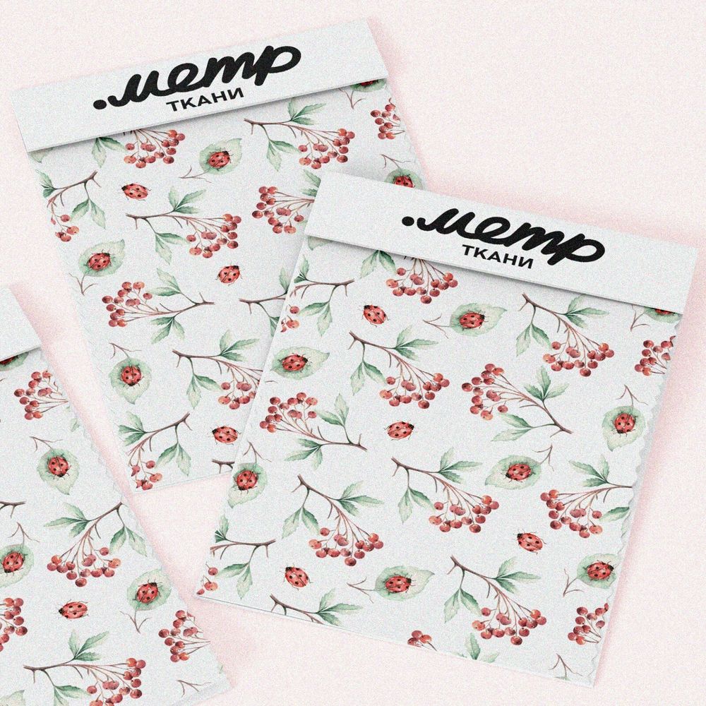 Ткань интерлок рябина на ветках