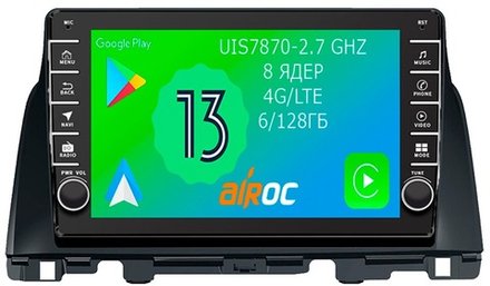 Магнитола для KIA Optima 2016-2020 (полная поддержка кнопок снизу, кругового обзора) - Airoc AB-2310 (кнопки и крутилки), Android 13, TS20, 6/128Гб, SIM-слот, CarPlay